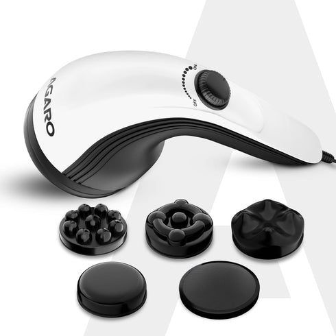 Atom Plus Electric Handheld Full Body Massager, 4 Massage Heads, Mesh Cover, Variable Speed Settings for Pain Relief and Relaxation, Back, Leg & Foot